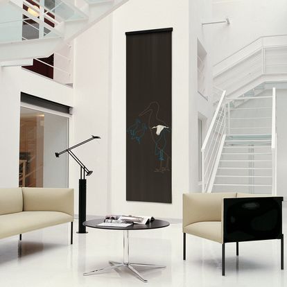 Sabine Röhse design storks panel in ambience of armchair Hollow of B&B Italia