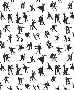 design ballet different couples dance over the wallpaper black and white
